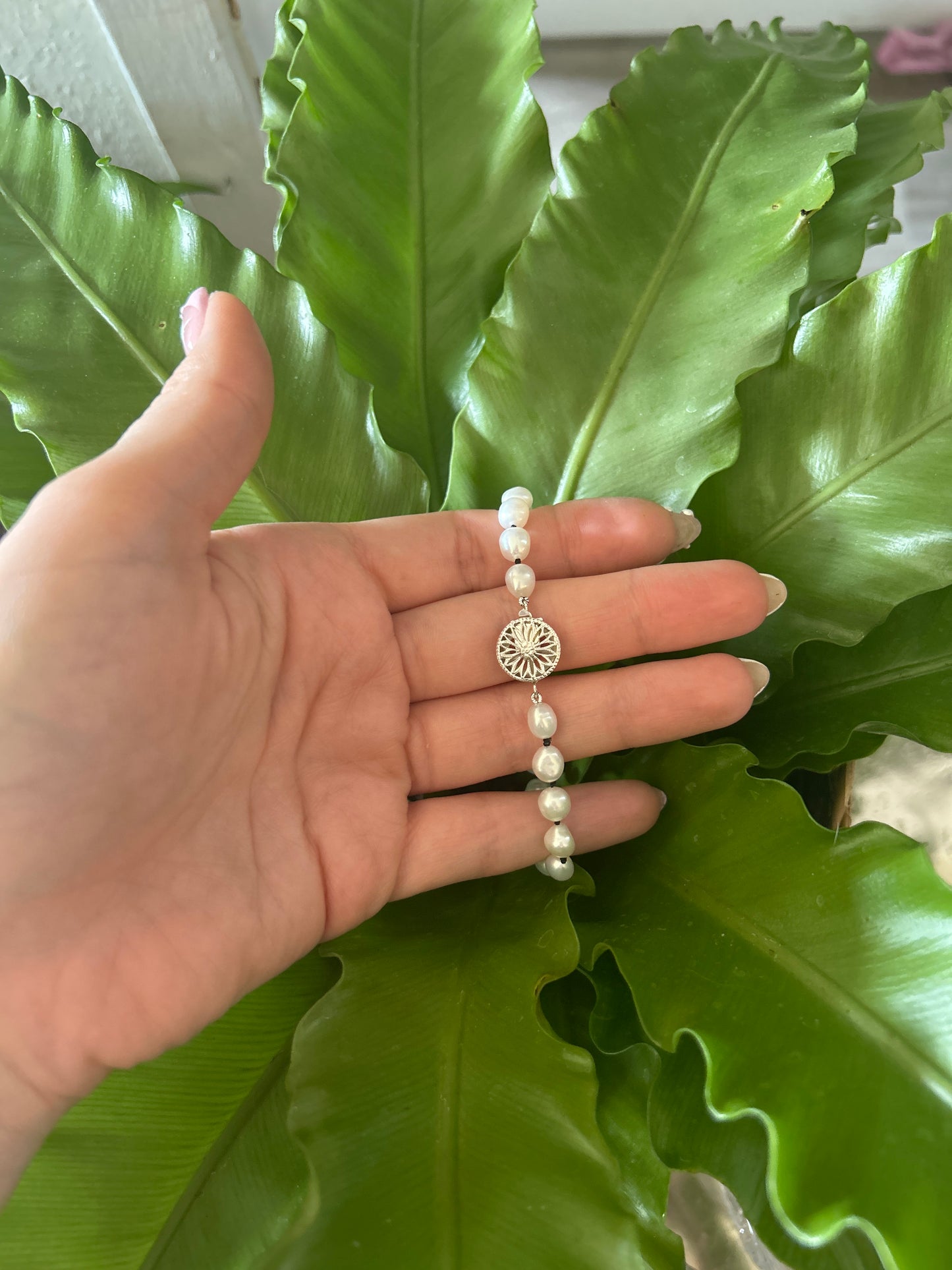 Silk Knotted Pearl Bracelet
