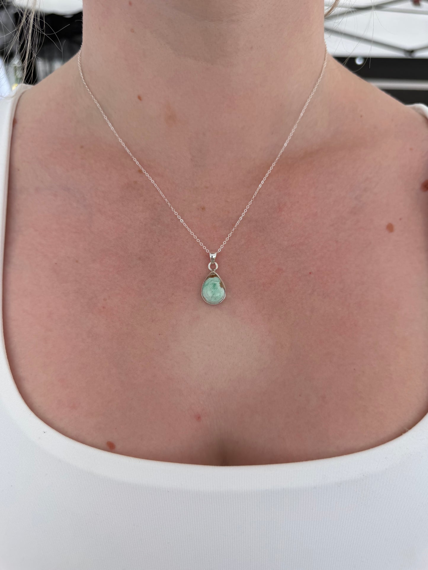 Dainty Pear Australian Variscite Necklace