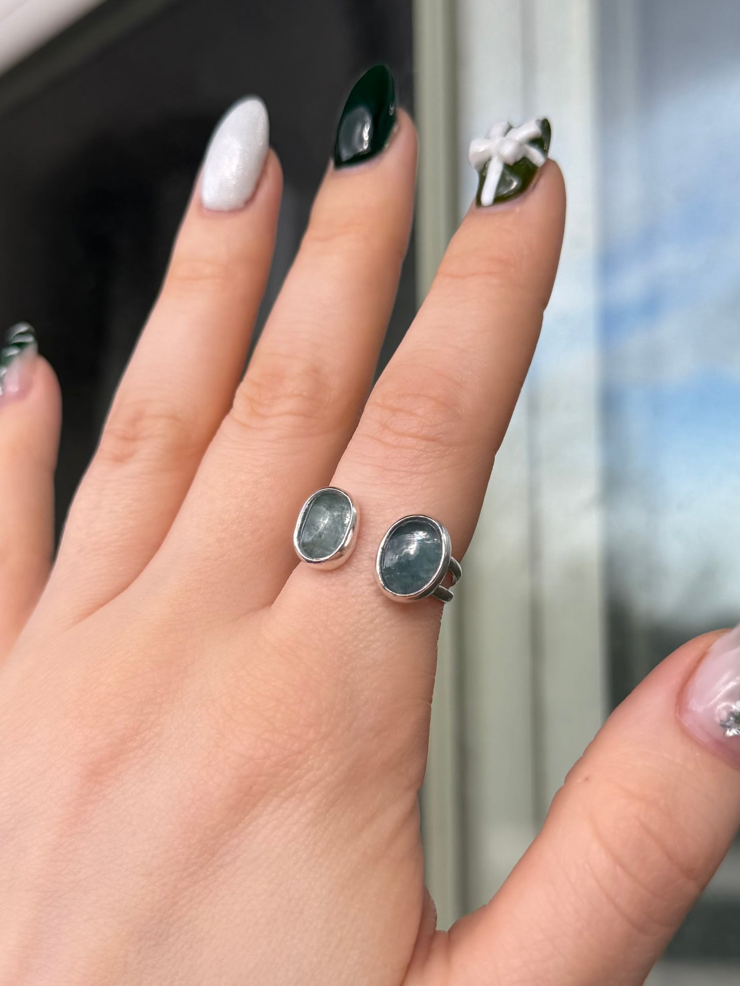 Open Aquamarine Ring ✦ Size 9.5