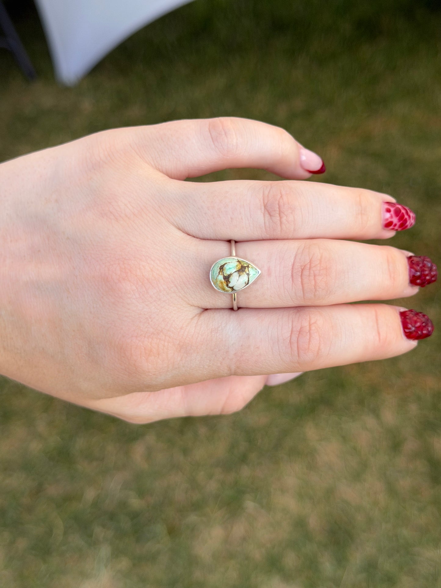 Dainty Variscite Rings ✦ Multiple Sizes