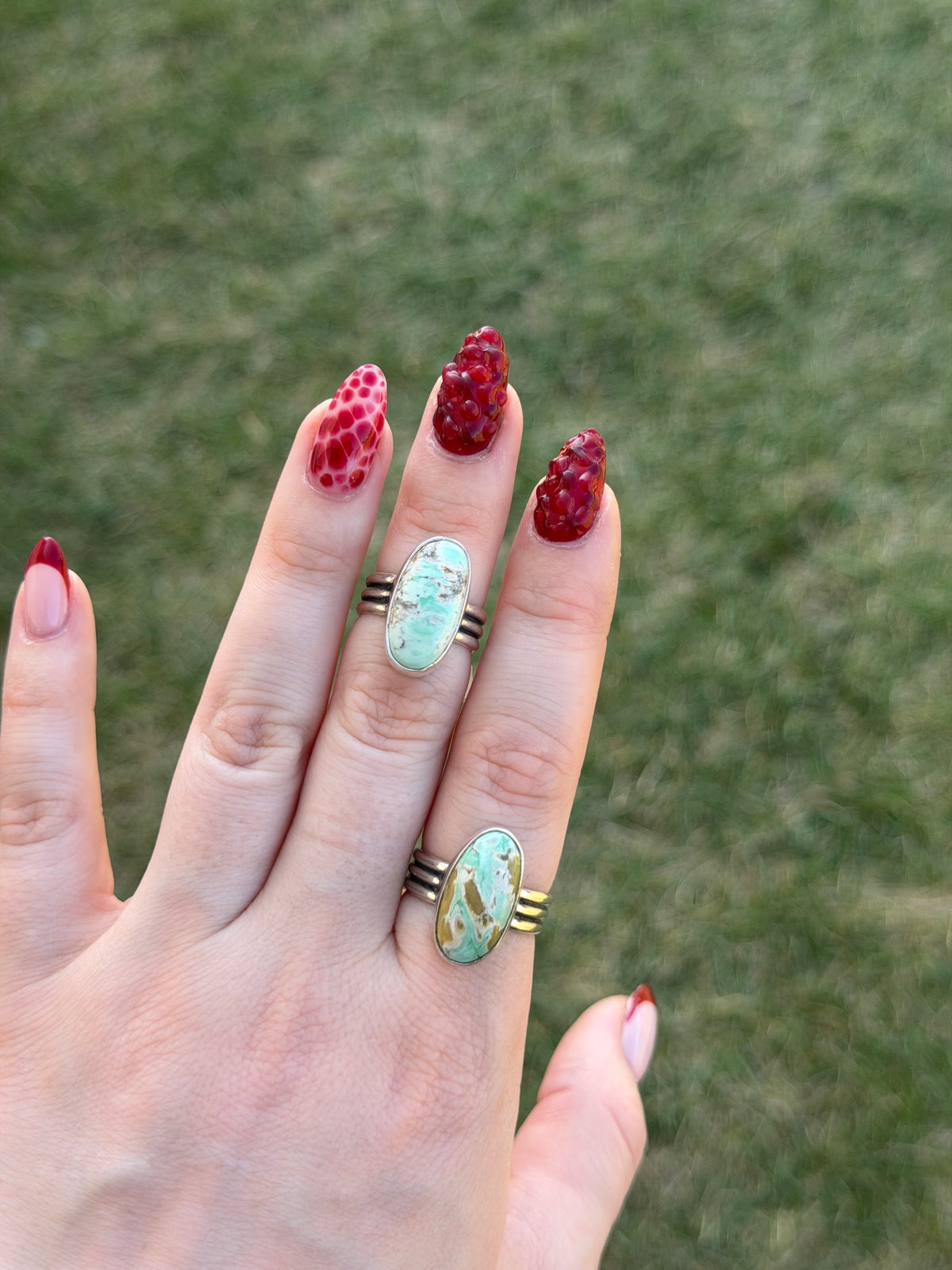 Triplin on Australian Variscite Rings ✦ Multiple Sizes