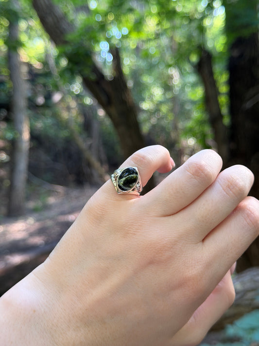 Chrome Chalcedony and Lab Diamonds ✦ Size 6
