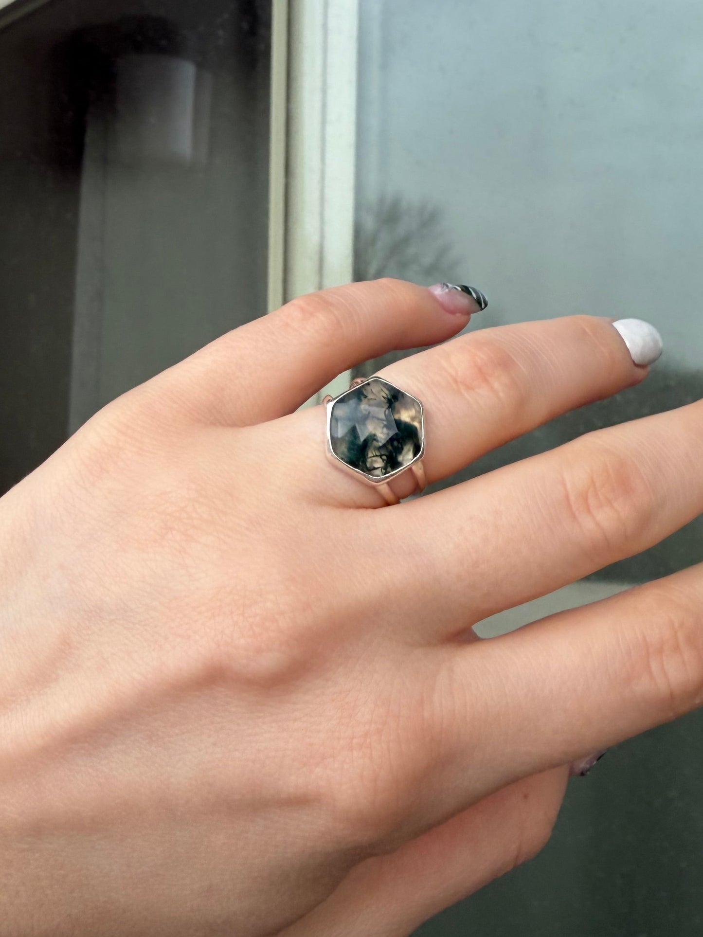 Moss Agate Ring ✦ Size 8