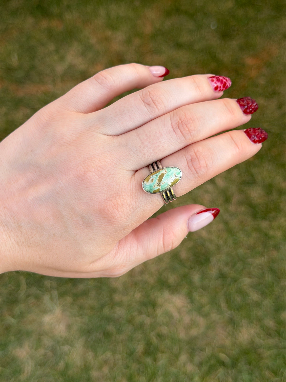 Triplin on Australian Variscite Rings ✦ Multiple Sizes