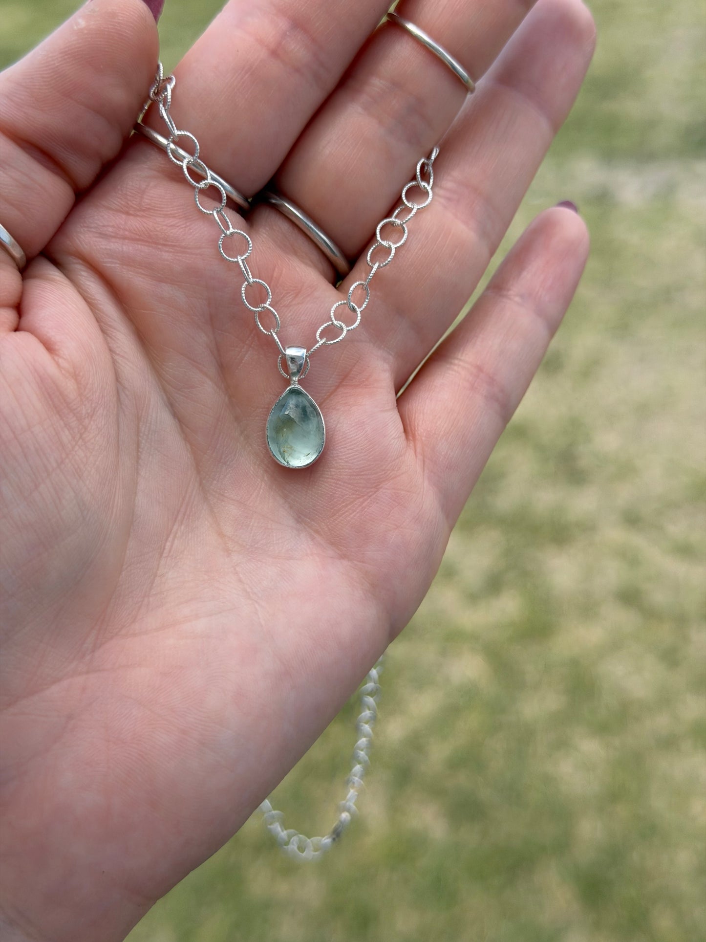 Silly Frilly Aquamarine Necklace