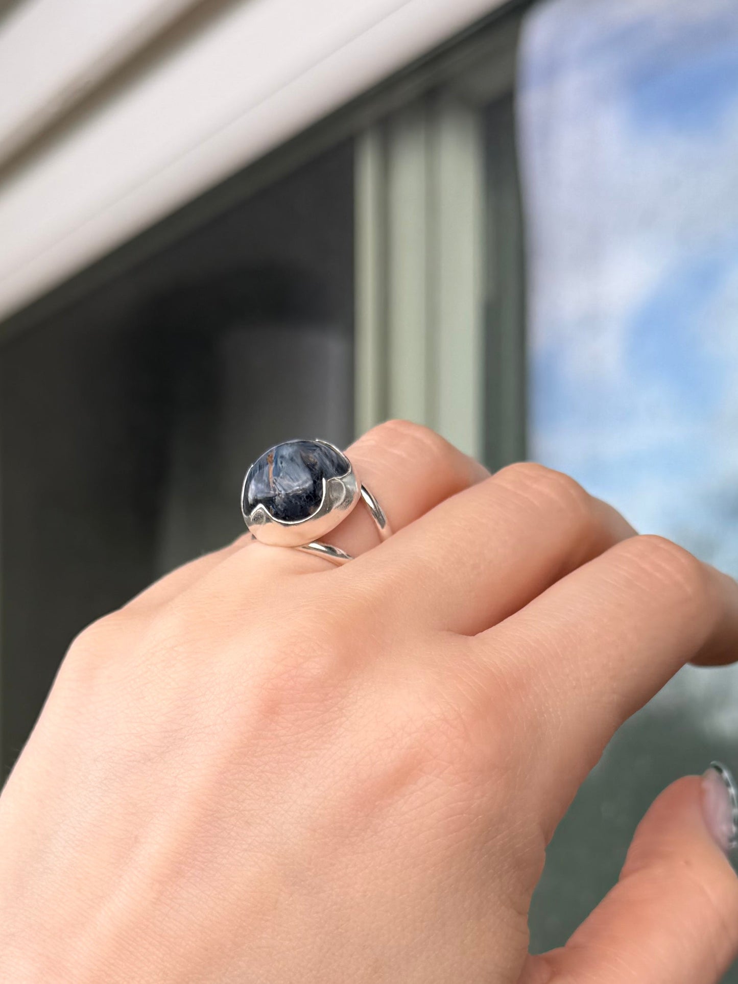 Pietersite Crown Ring ✦ Size 8