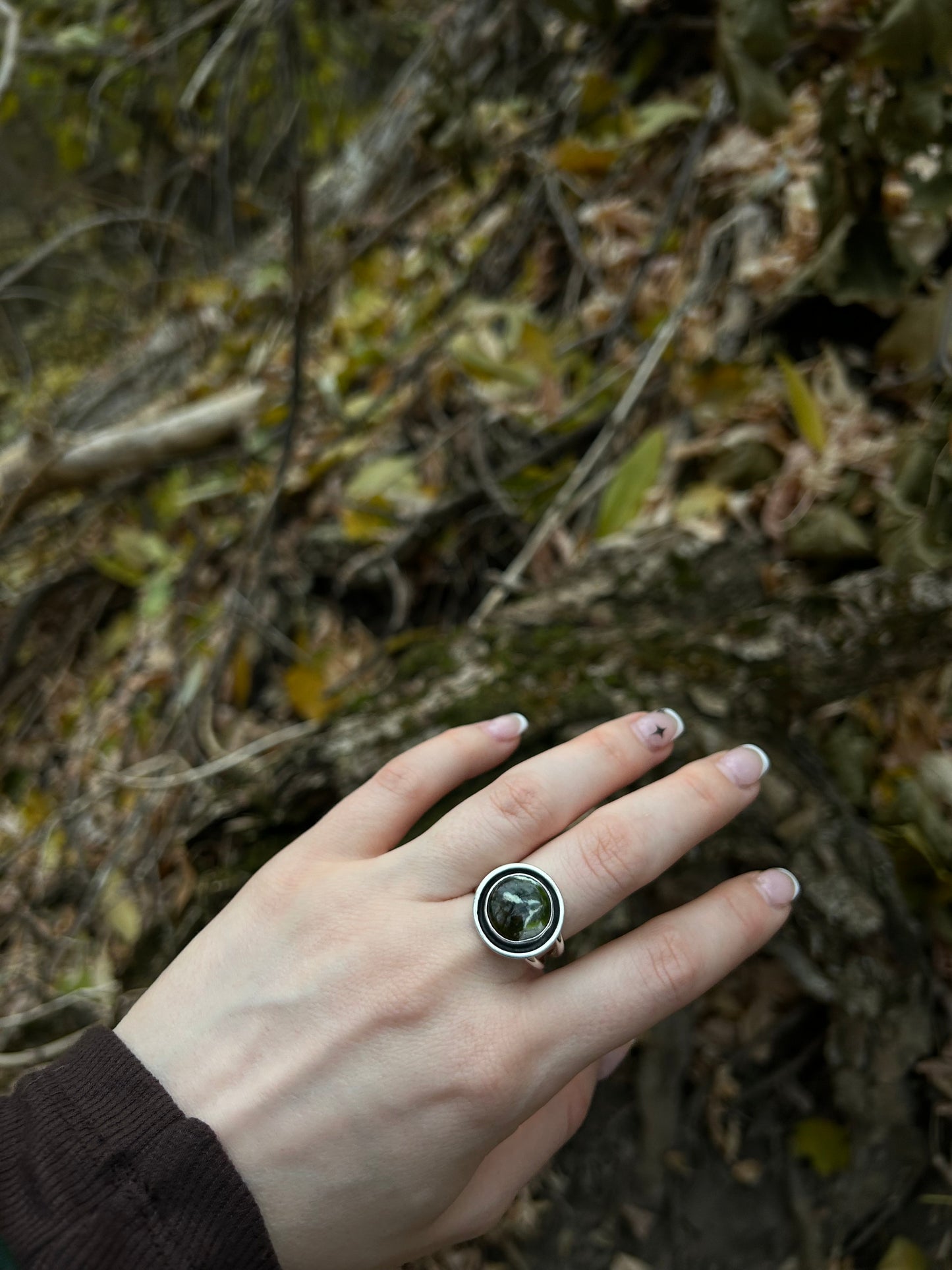 Chrome Chalcedony Shadow Box Ring ✦ Size 10.5