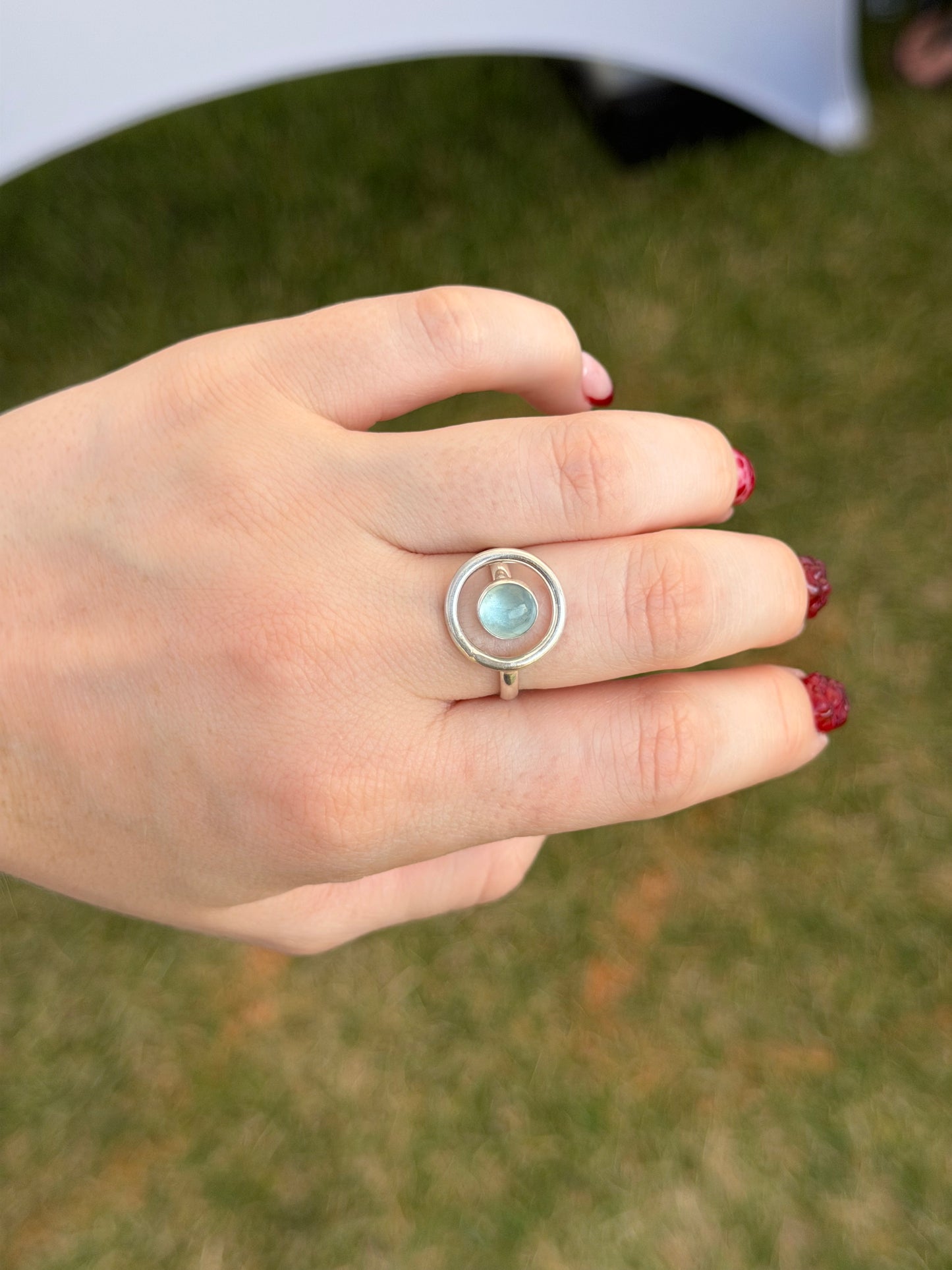 Aquamarine UFO Ring ✦ Multiple Sizes