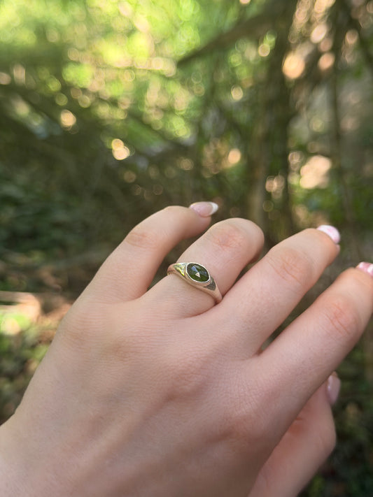 Chrome Diopside Signet Ring ✦ Size 7.5