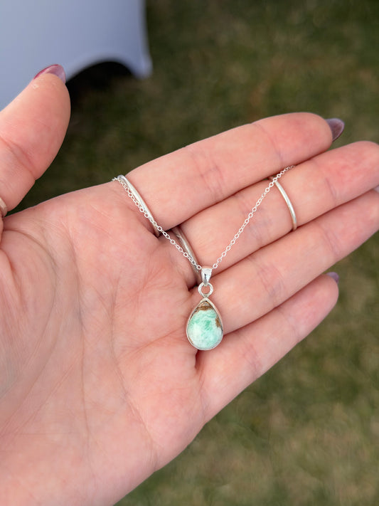 Dainty Pear Australian Variscite Necklace