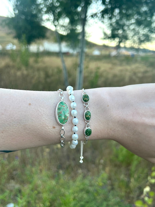 Silk Knotted Pearl Bracelet