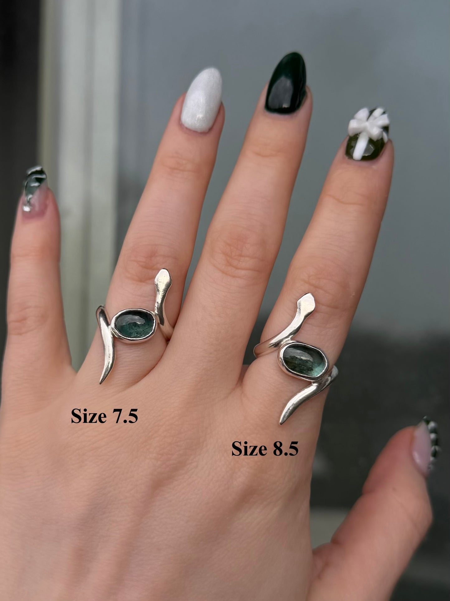 Slithery Kyanite Snake Ring Size 7.5 & 8.5