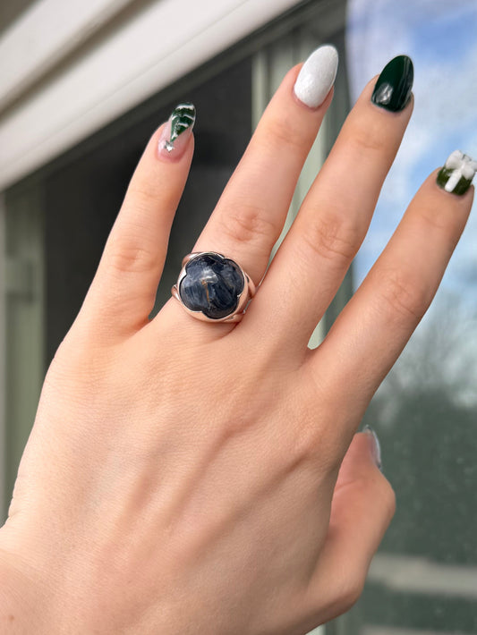 Pietersite Crown Ring ✦ Size 8