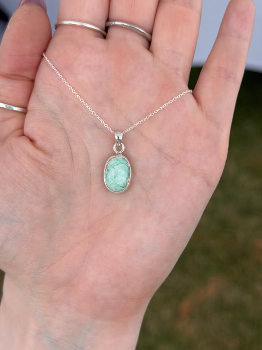 Dainty Oval Australian Variscite Necklace
