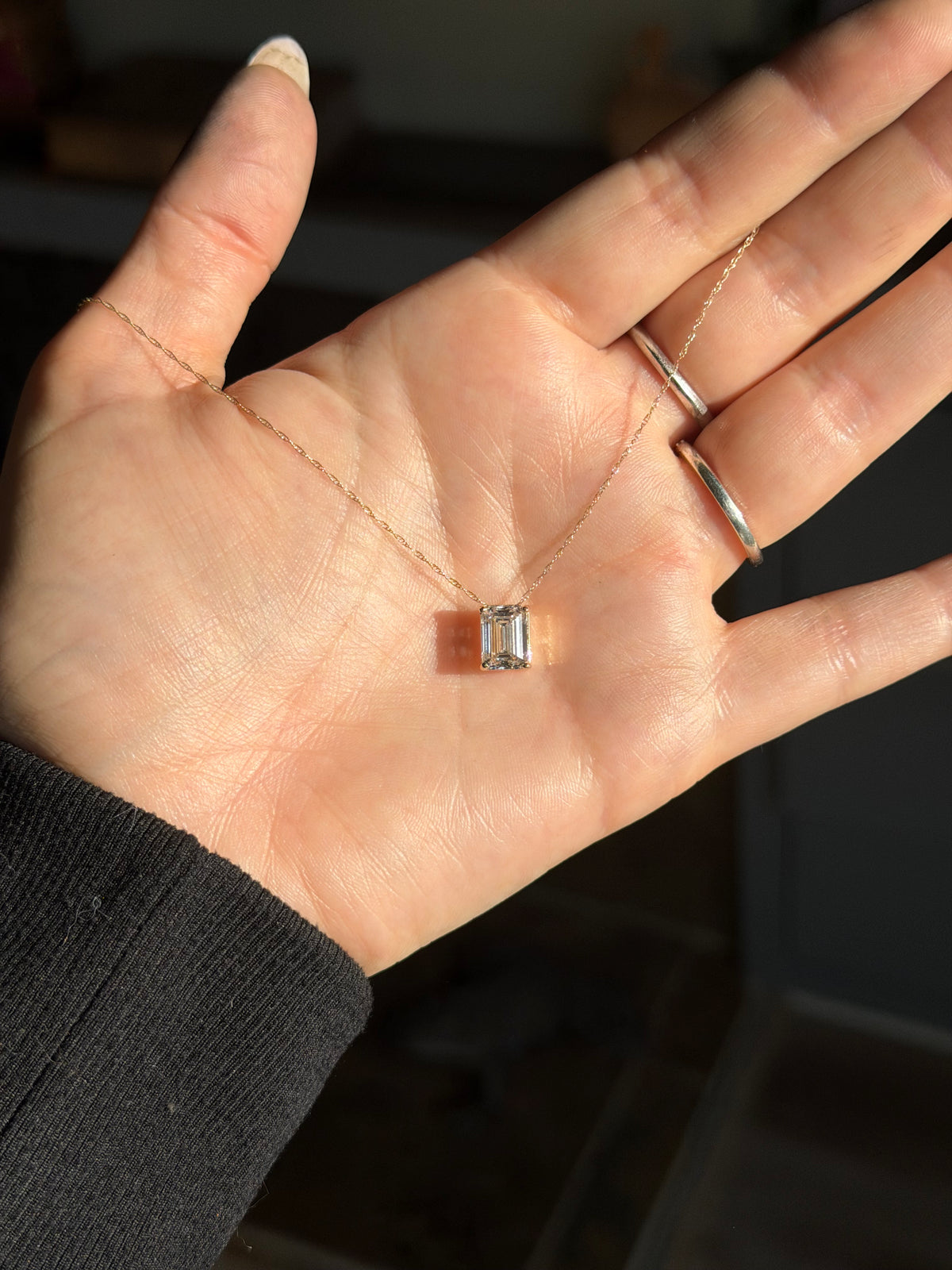 Lab Diamond Slide Pendant