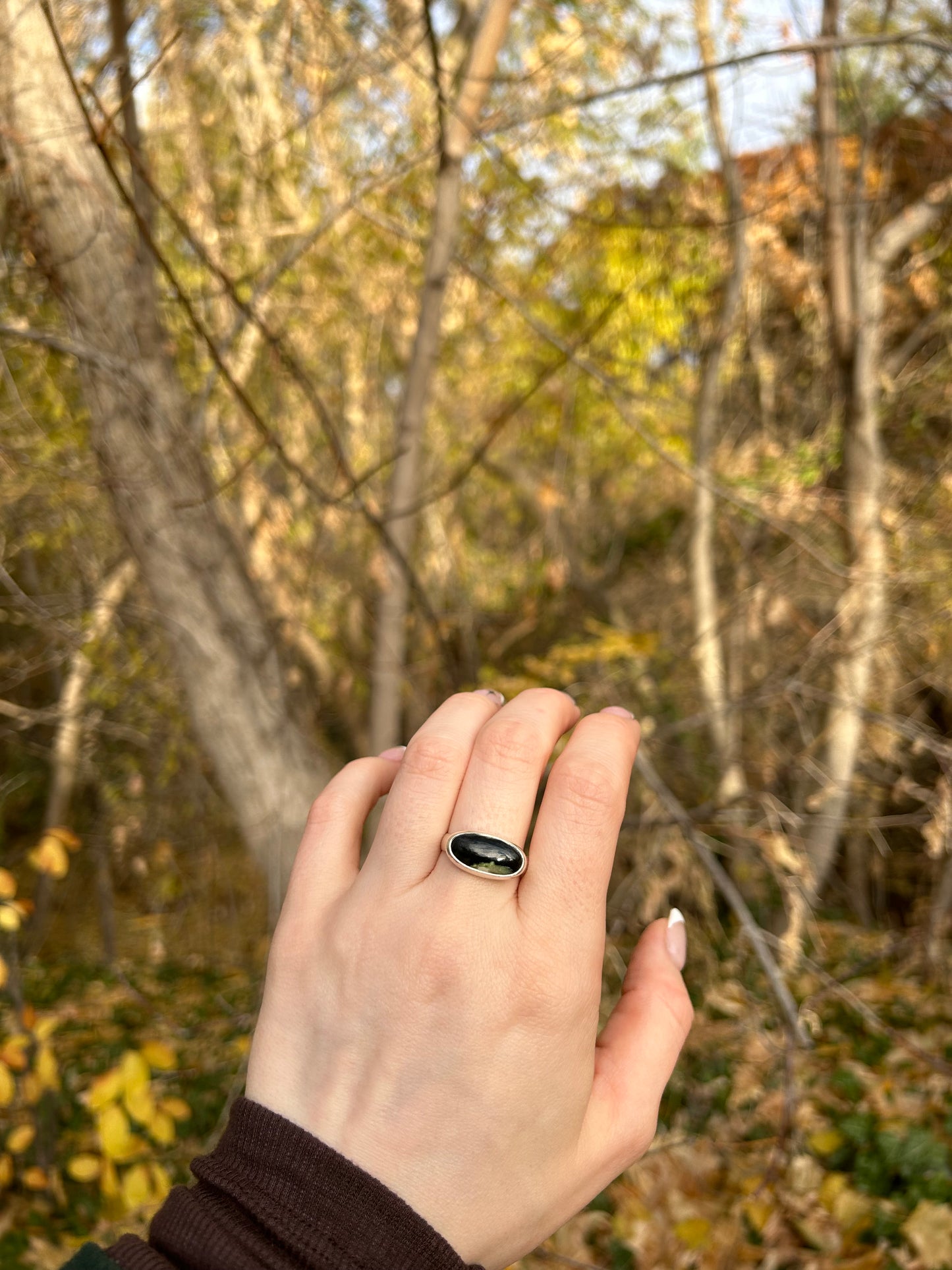 Long Chrome Chalcedony Ring ✦ Size 10.75