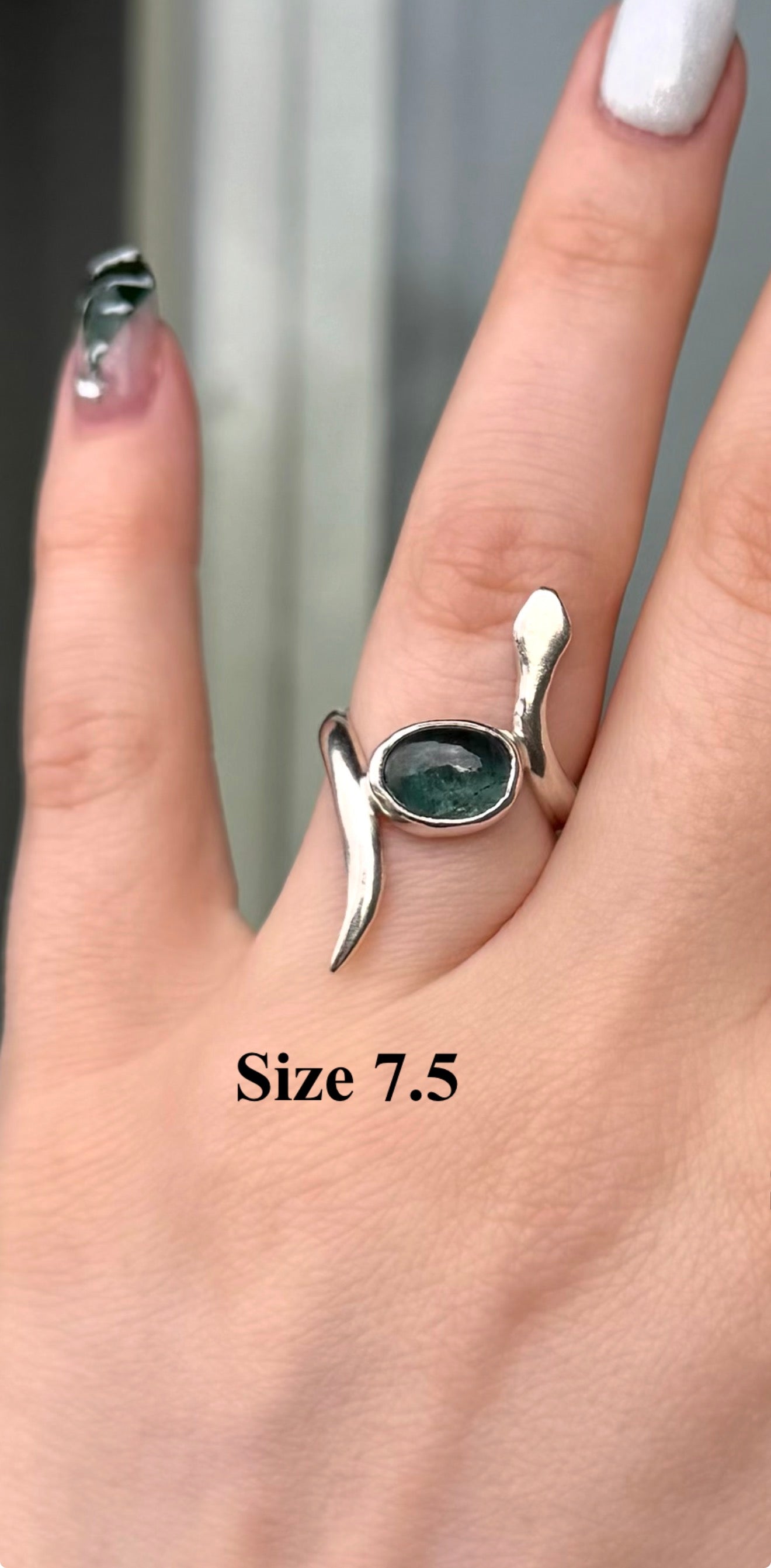 Slithery Kyanite Snake Ring Size 7.5 & 8.5