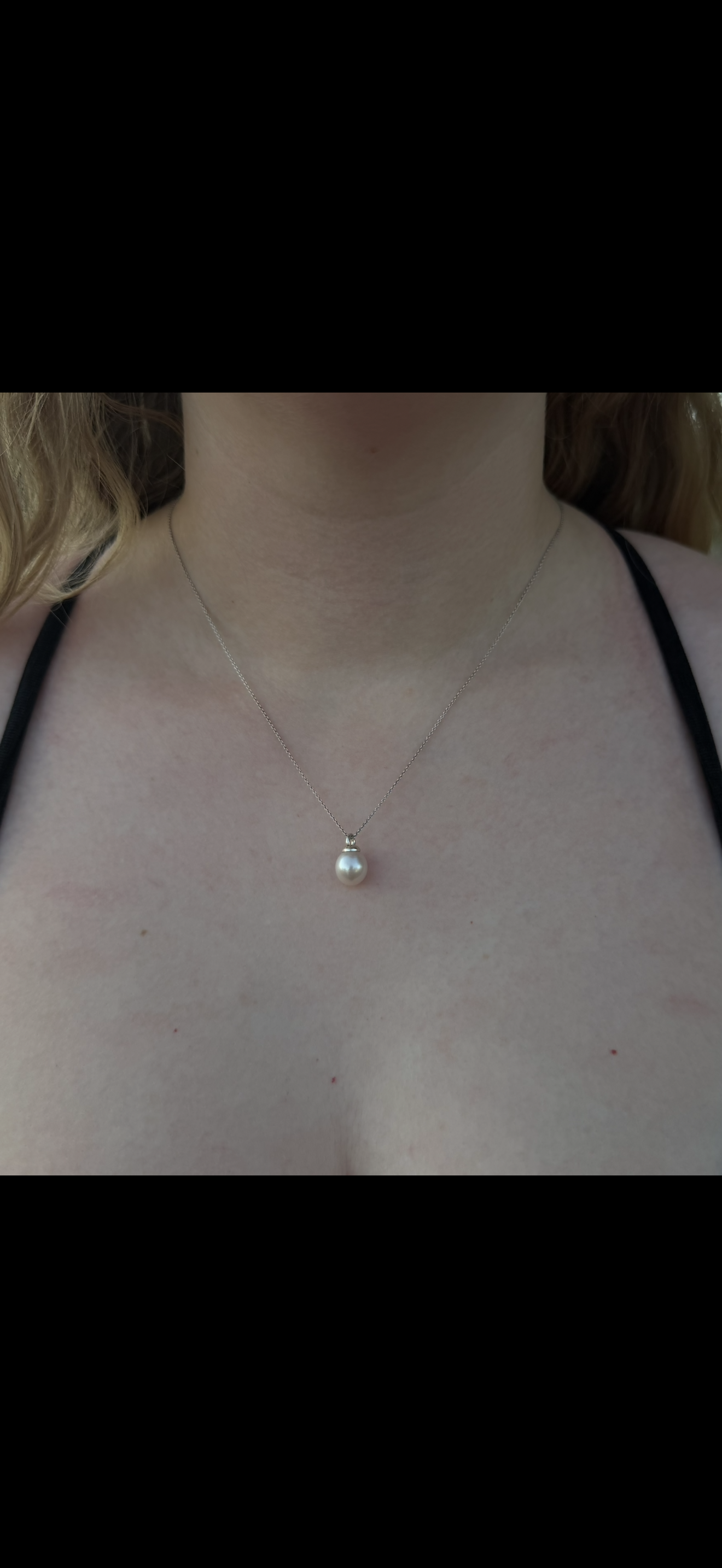 14k Gold/ Sterling Silver Freshwater Pearl Necklace