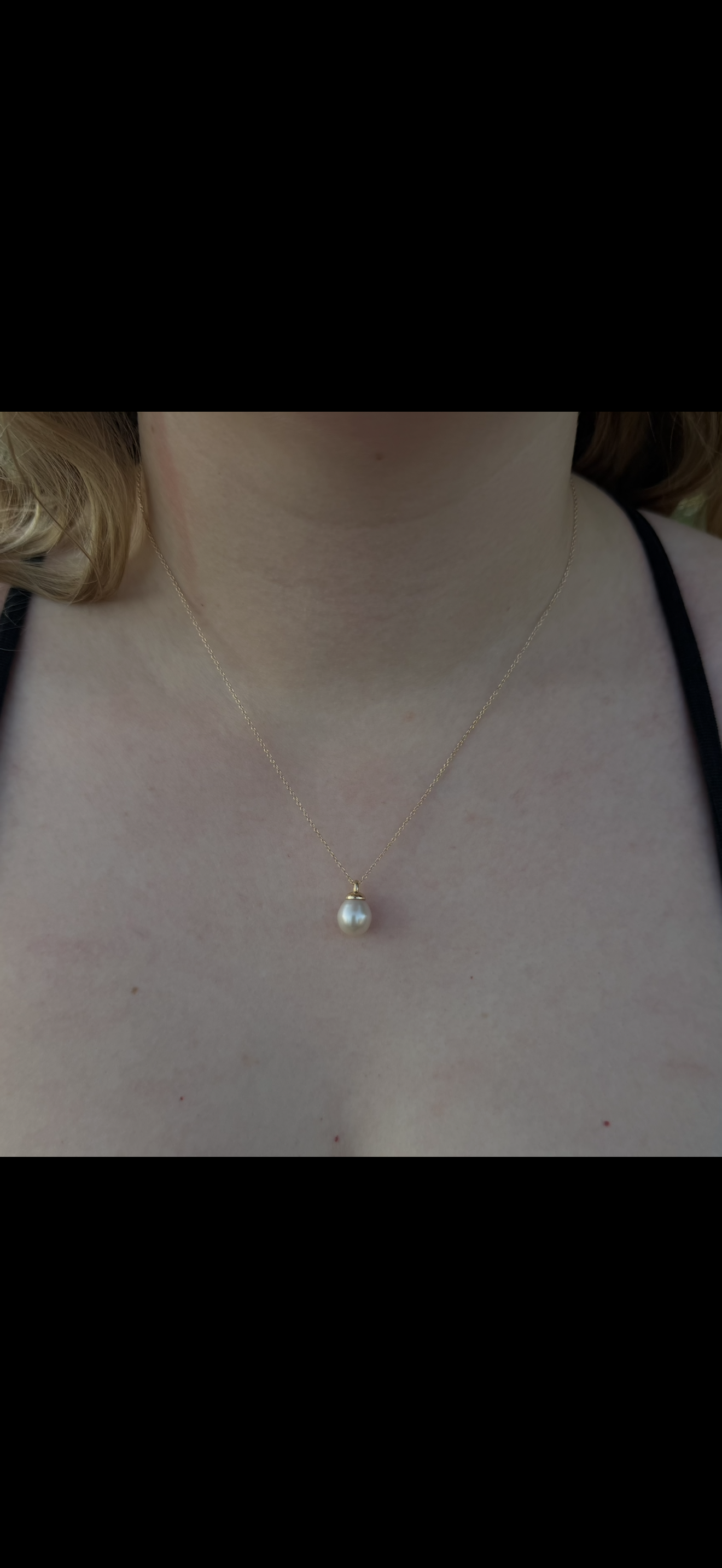 14k Gold/ Sterling Silver Freshwater Pearl Necklace