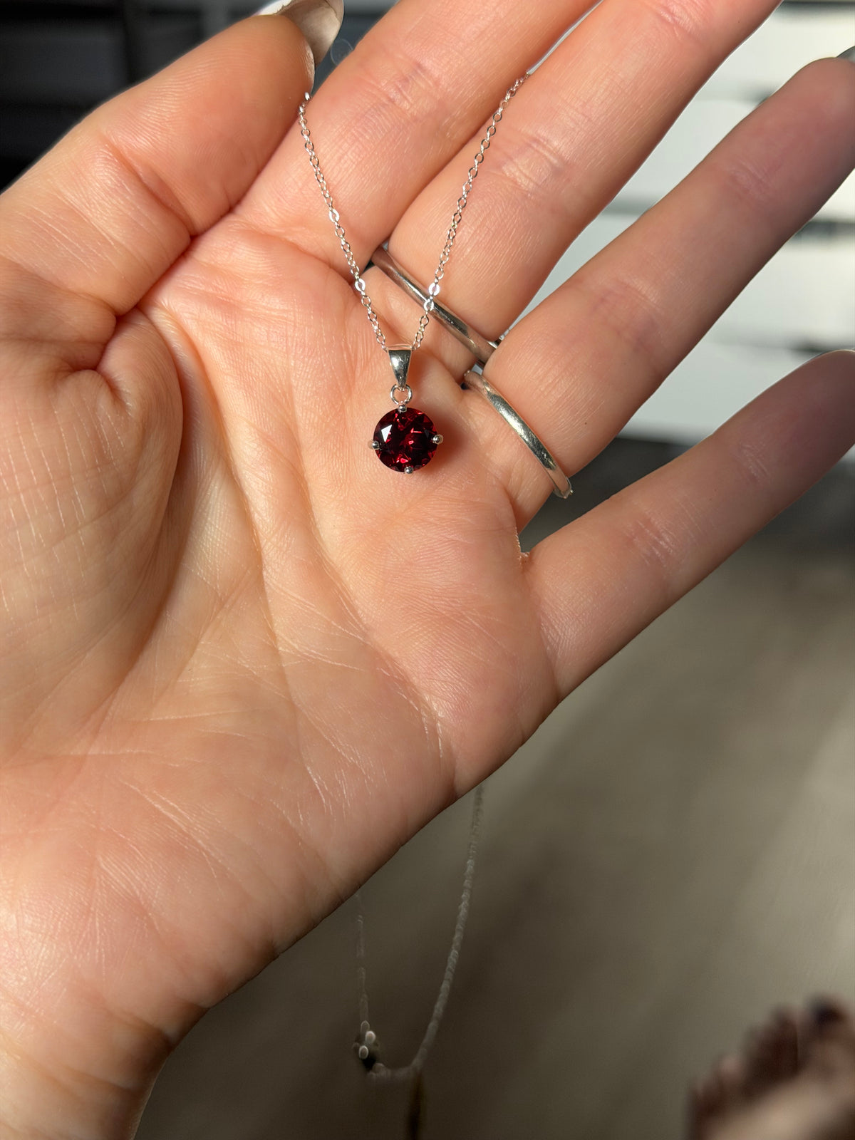 Natural Mozambique Garnet Necklace