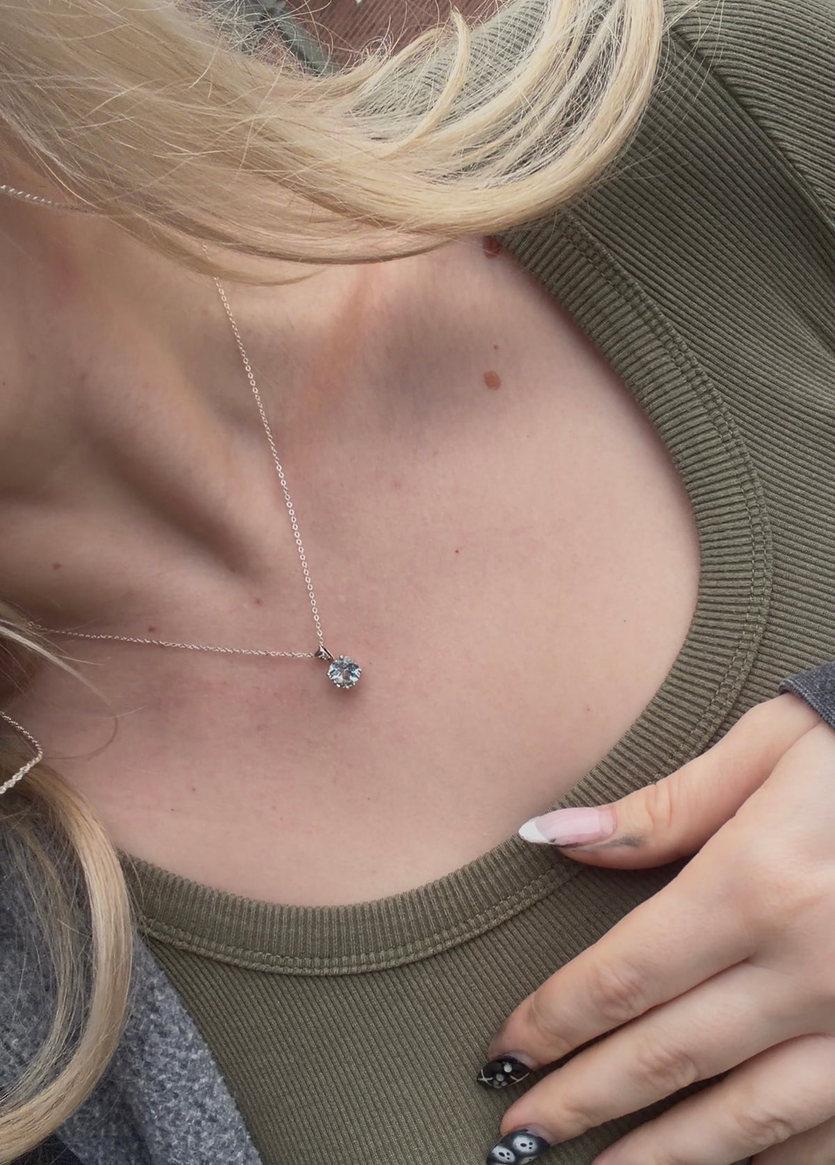 Natural Swiss Blue Topaz Necklace