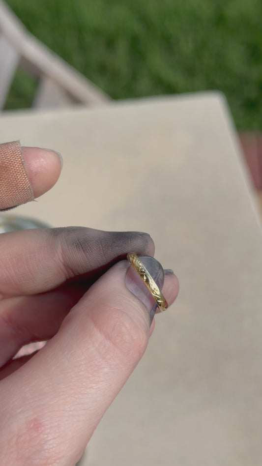 18k Engraved Wedding Band ✦ Custom