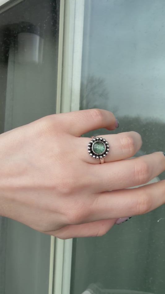 Kyanite Flower Ring ✦ Size 7.5