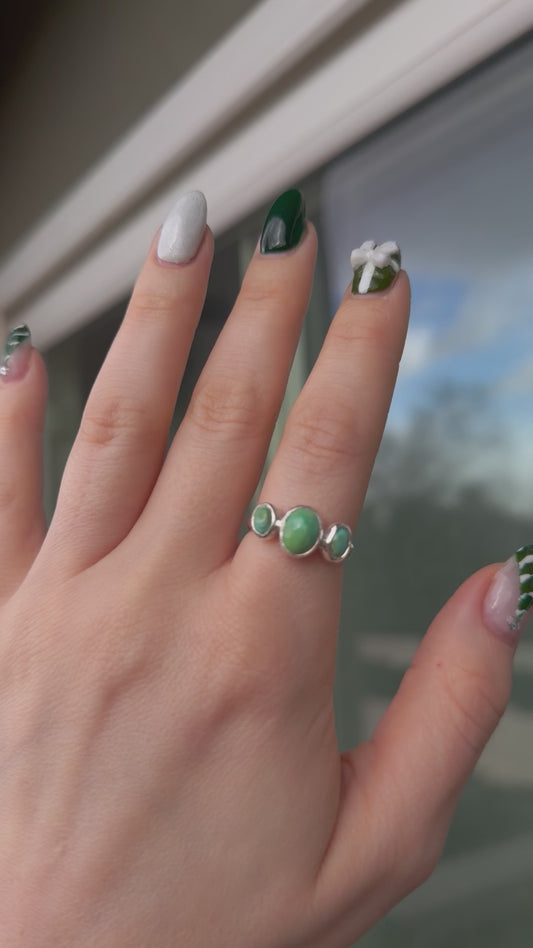 Triple Sonoran Turquoise Ring ✦ Size 9